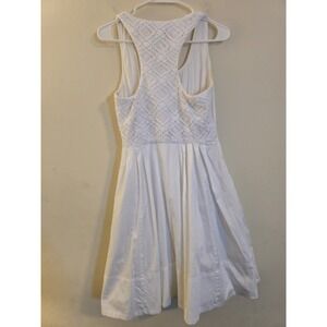Maggy London Women's Size‎ 8 Cotton Blended Lined White Sleeveless A-Line Dress